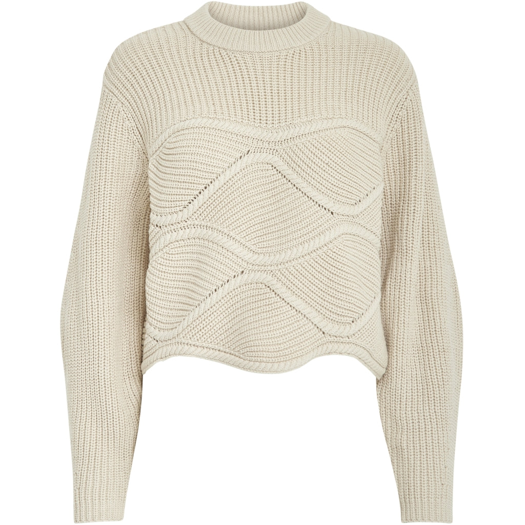 Peppercorn | Sif mock neck knit pullover - whitecap grey - PC7474