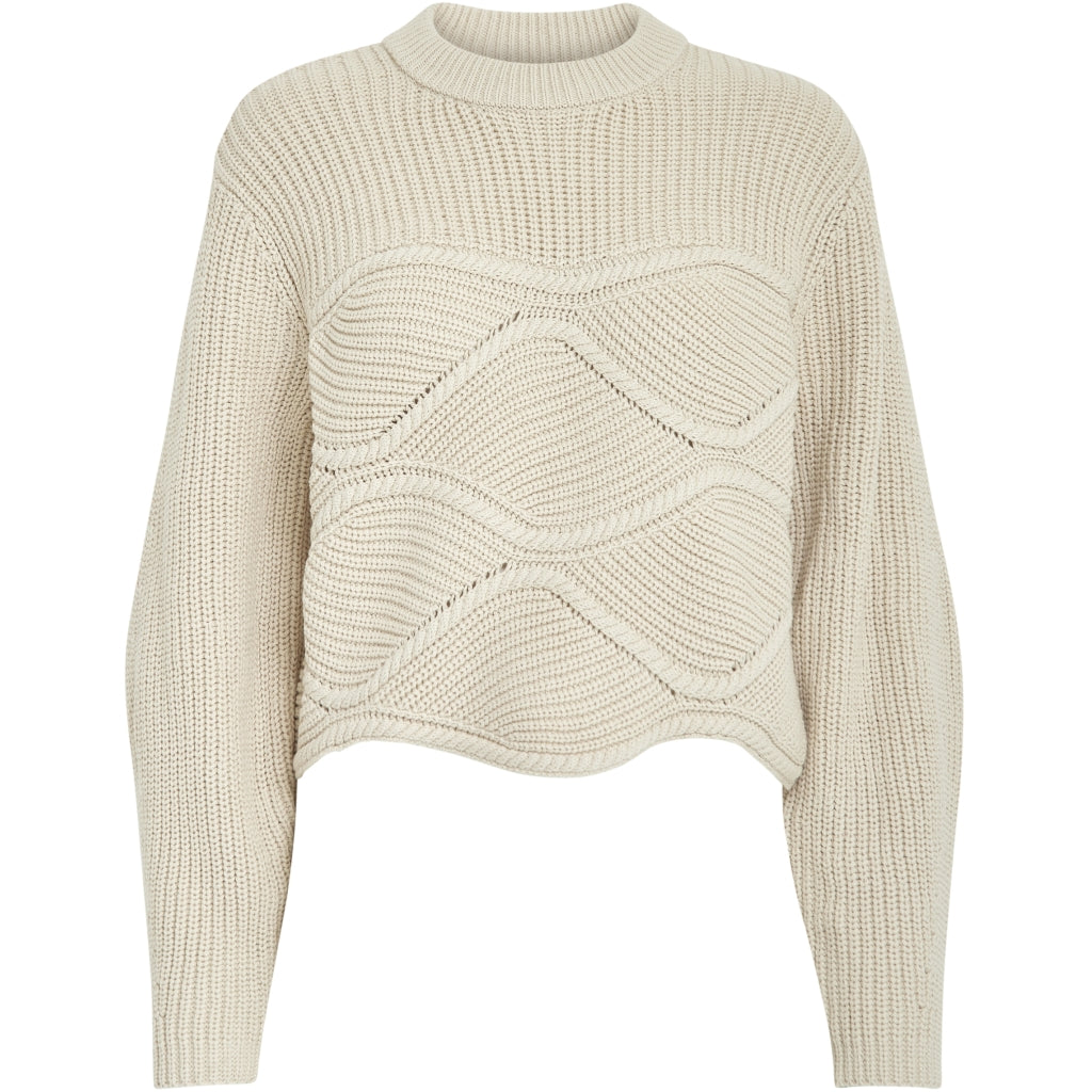 Peppercorn | Sif mock neck knit pullover - whitecap grey - PC7474