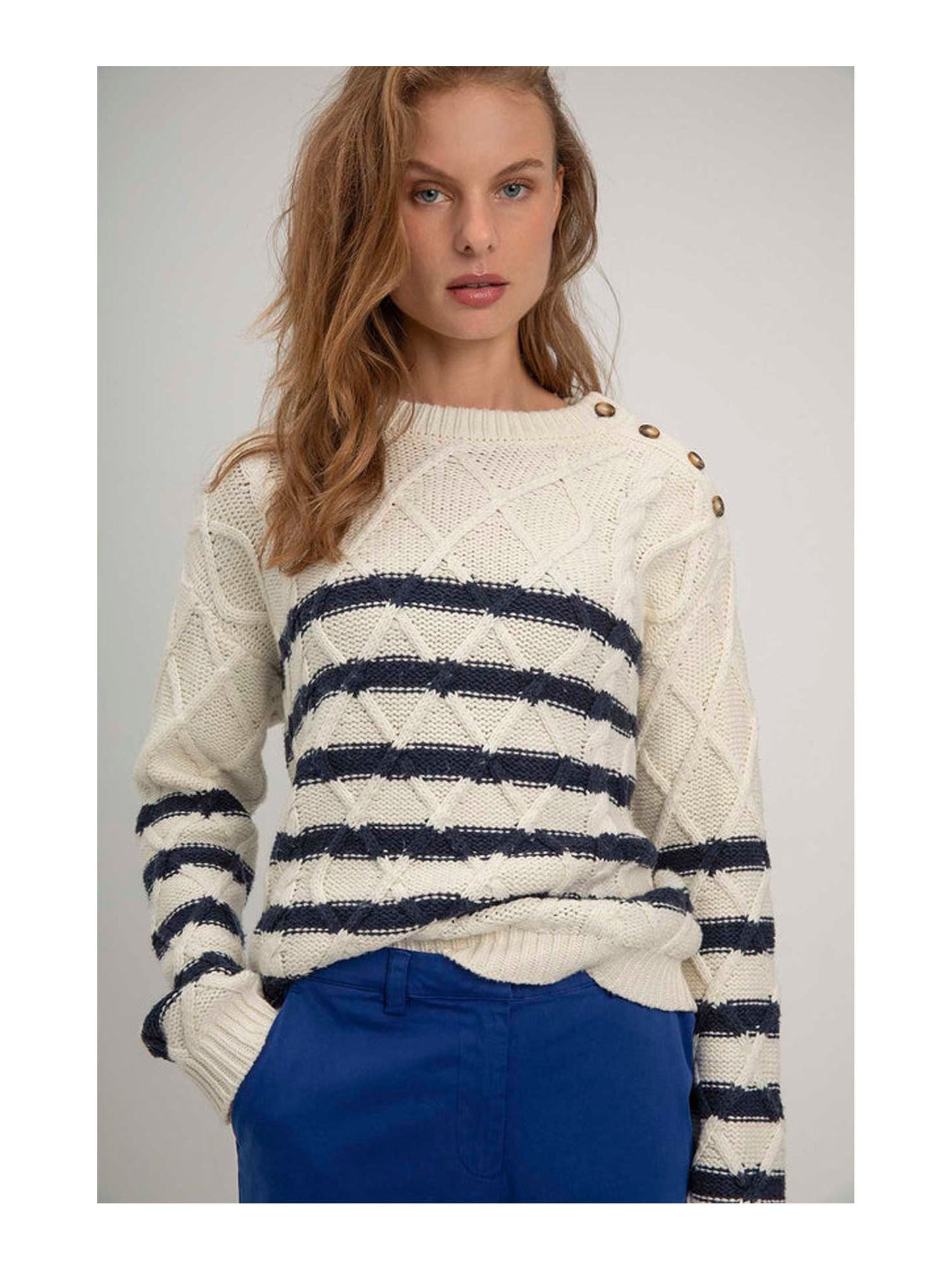 Josephine & Co | Soof sweater stripe off white