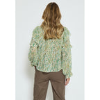 Peppercorn | Sophie long sleeve blouse - guacamole green print - PC7442