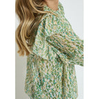 Peppercorn | Sophie long sleeve blouse - guacamole green print - PC7442