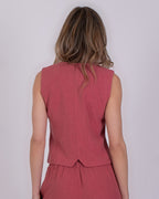 The Clothed | Surat Dames Gilet Raspberry