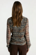 Aaiko | Tory Snake Top Dark Mocha