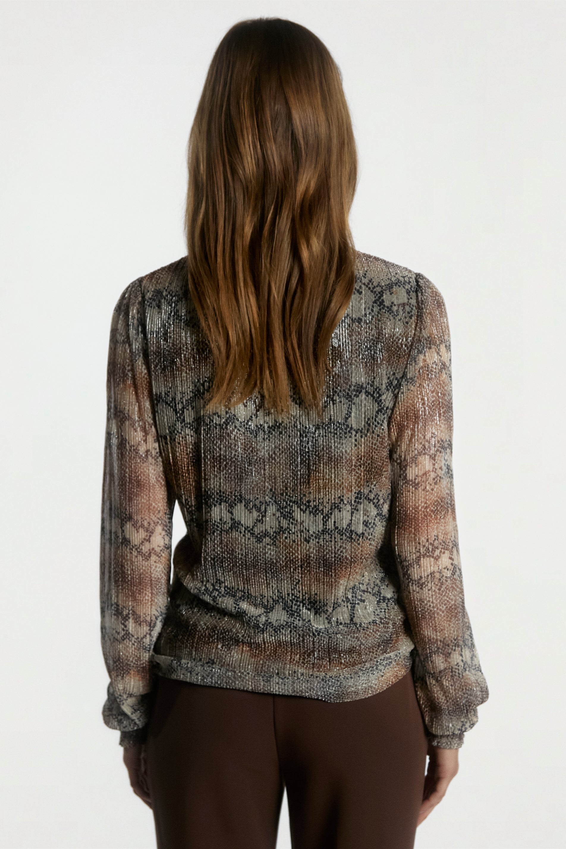 Aaiko | Tory Snake Top Dark Mocha