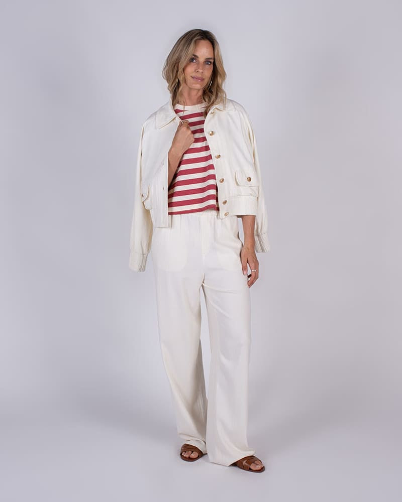 The Clothed | Larisa Stripe Fuchsia Offwhite