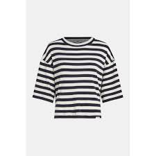 Penn & Ink N.Y | t-shirt stripe - navy-ecru W25T1188
