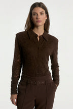 Aaiko | Vigo Lace Top Fudge