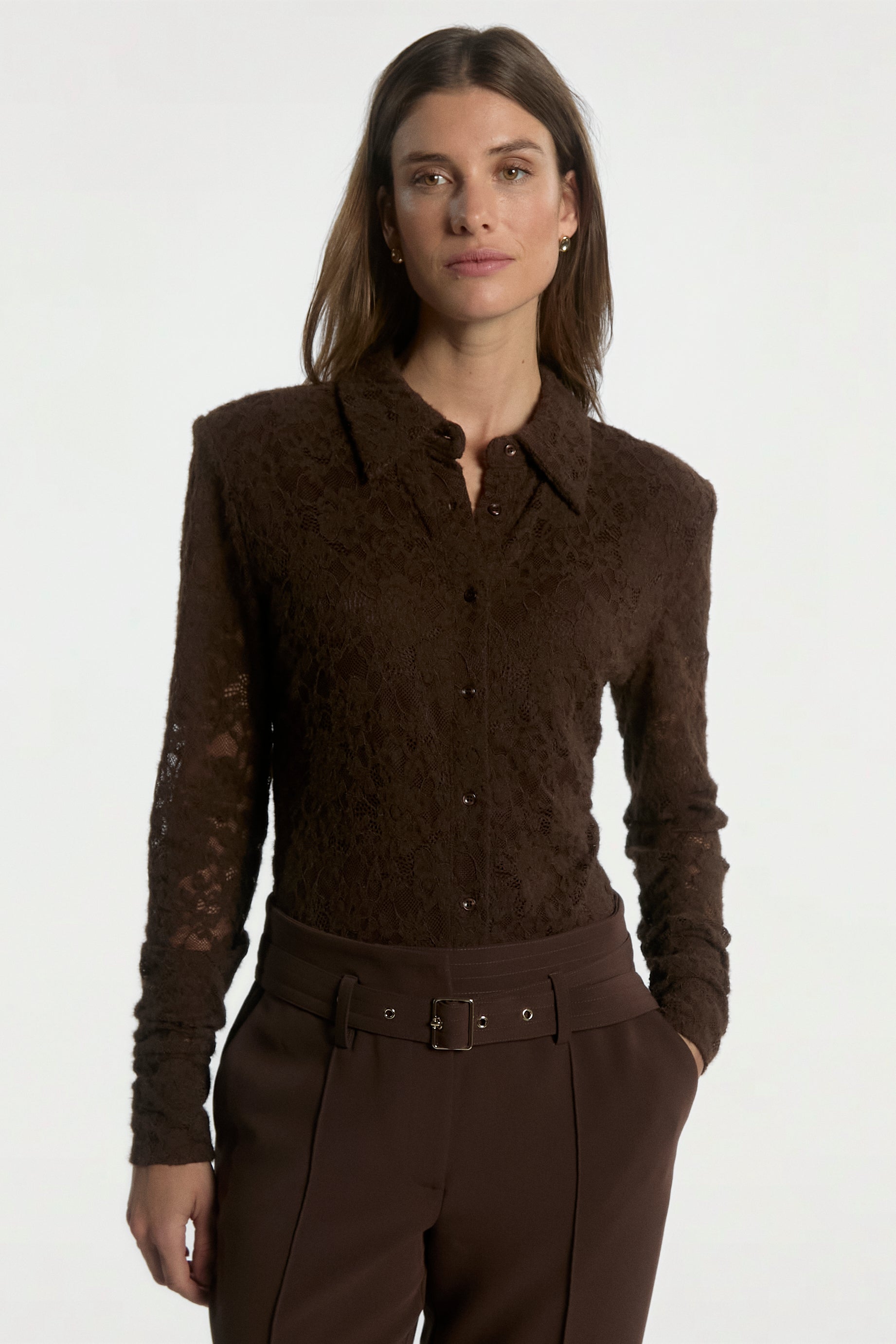 Aaiko | Vigo Lace Top Fudge