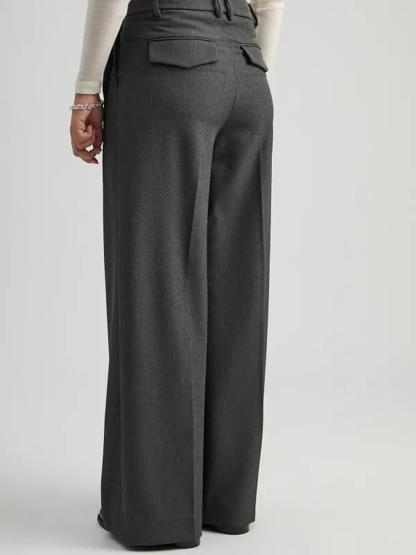 Minus | Vivianne Mid Waist Pants Dark Grey