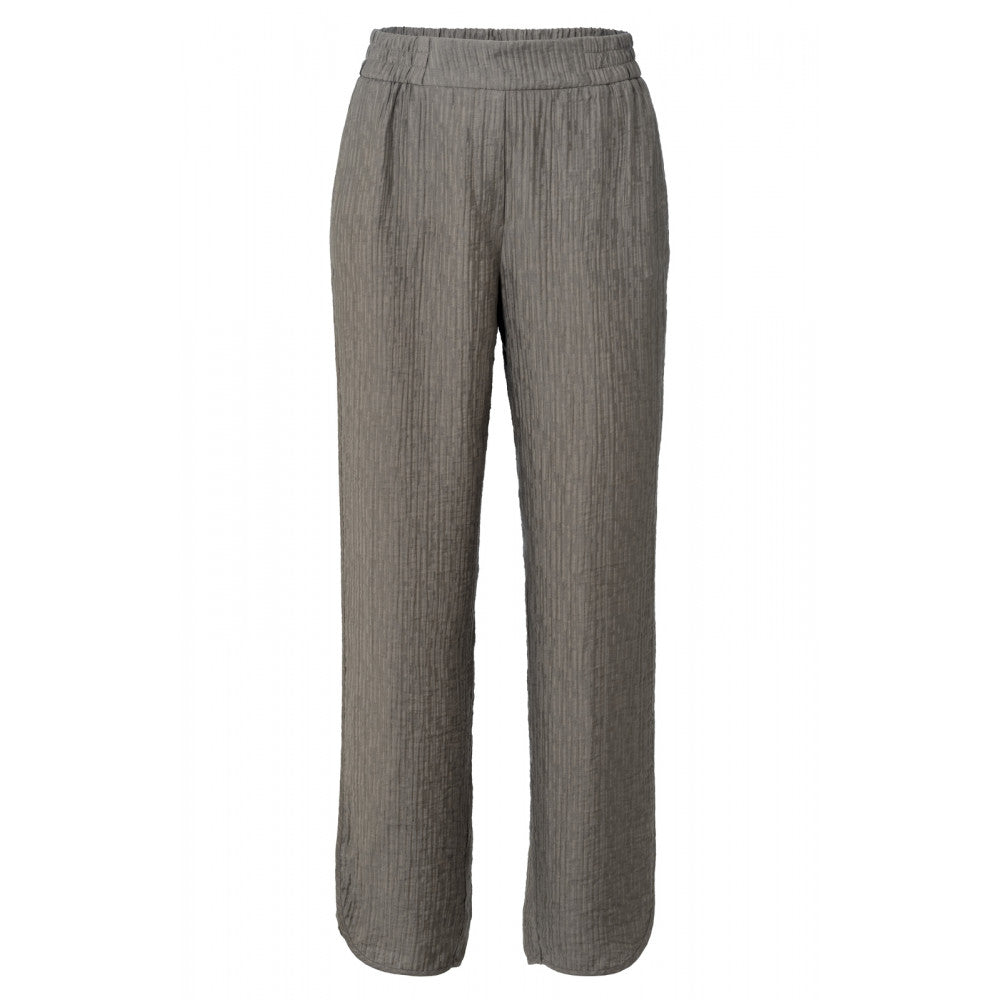 YAYA | Woven trousers with side pockets and elastic waist - falcon brown - 01-301067-306