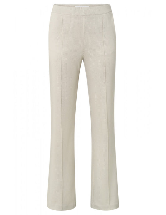 YAYA| soft herringbone trousers with pockets and elastic waist PURE CASHMERE BROWN DESSIN