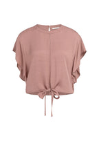 Yaya | Top met Knoopdetail en Elastische Zoom Burlwood Pink