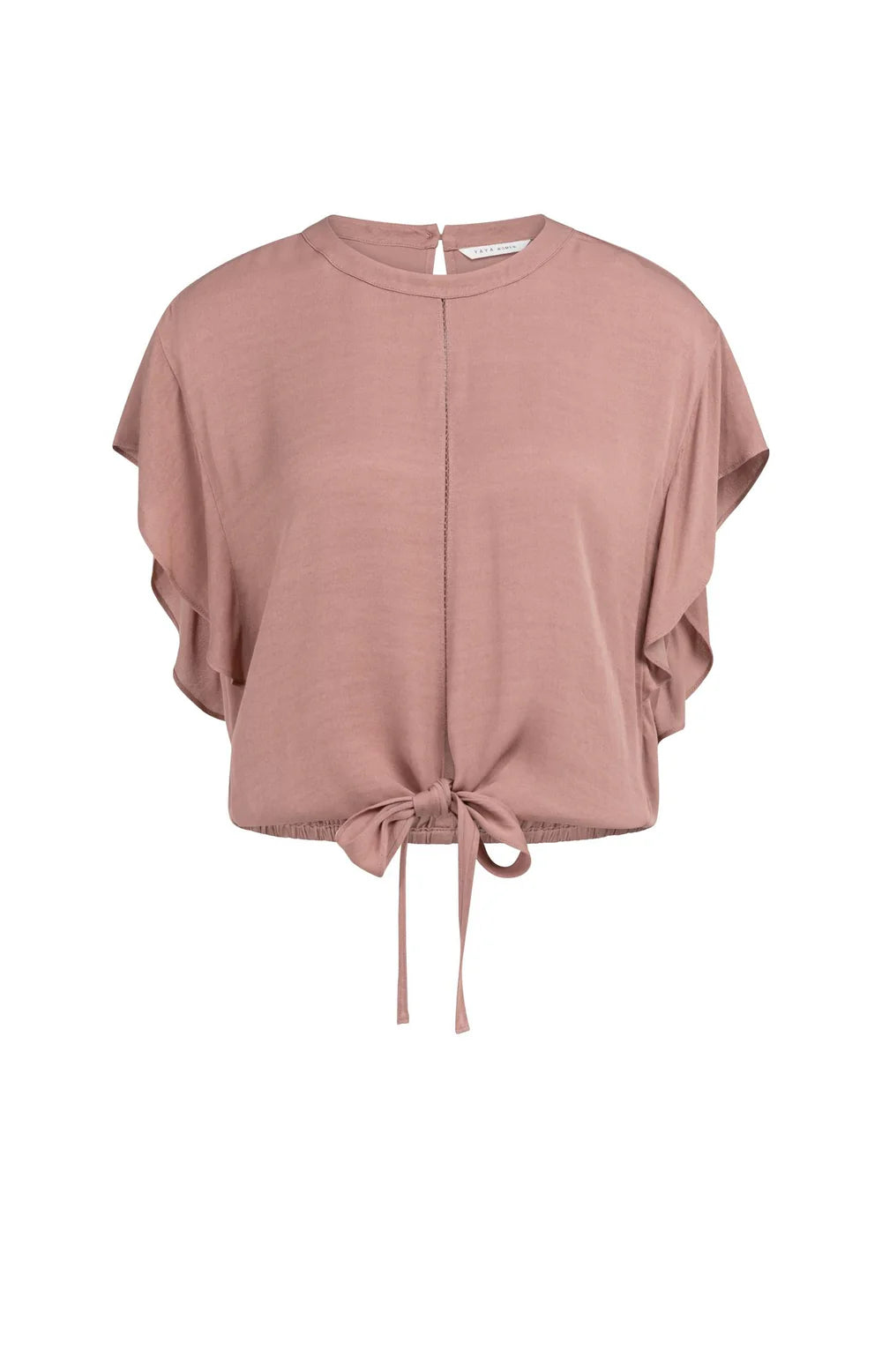 Yaya | Top met Knoopdetail en Elastische Zoom Burlwood Pink