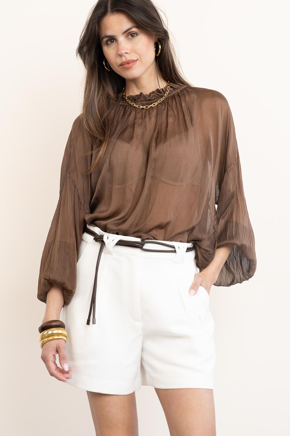 Aaiko | Cristy Blouse Hazelnut