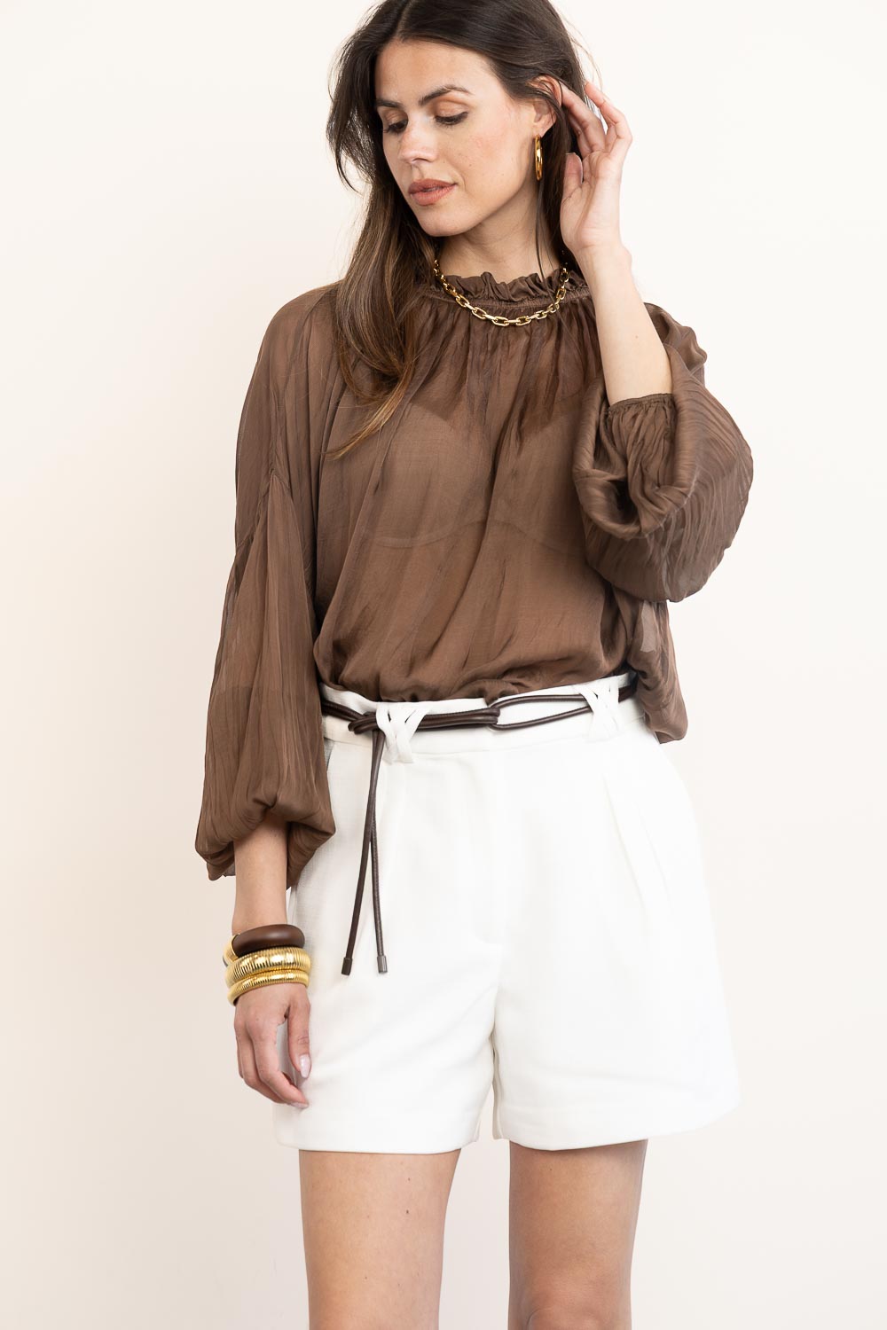 Aaiko | Cristy Blouse Hazelnut