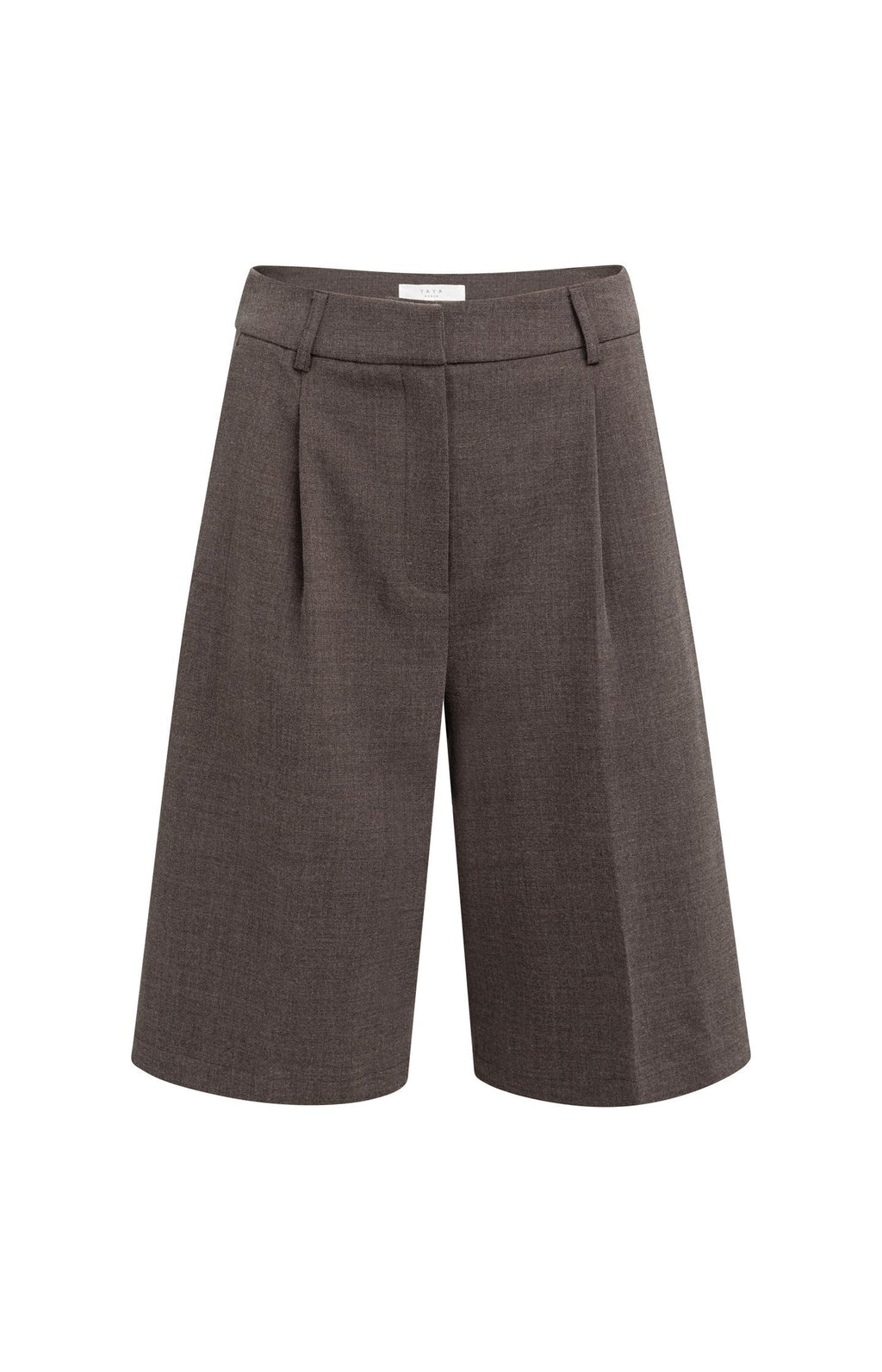 YAYA | Bermuda Shorts High Waist Pleats Delicioso Brown