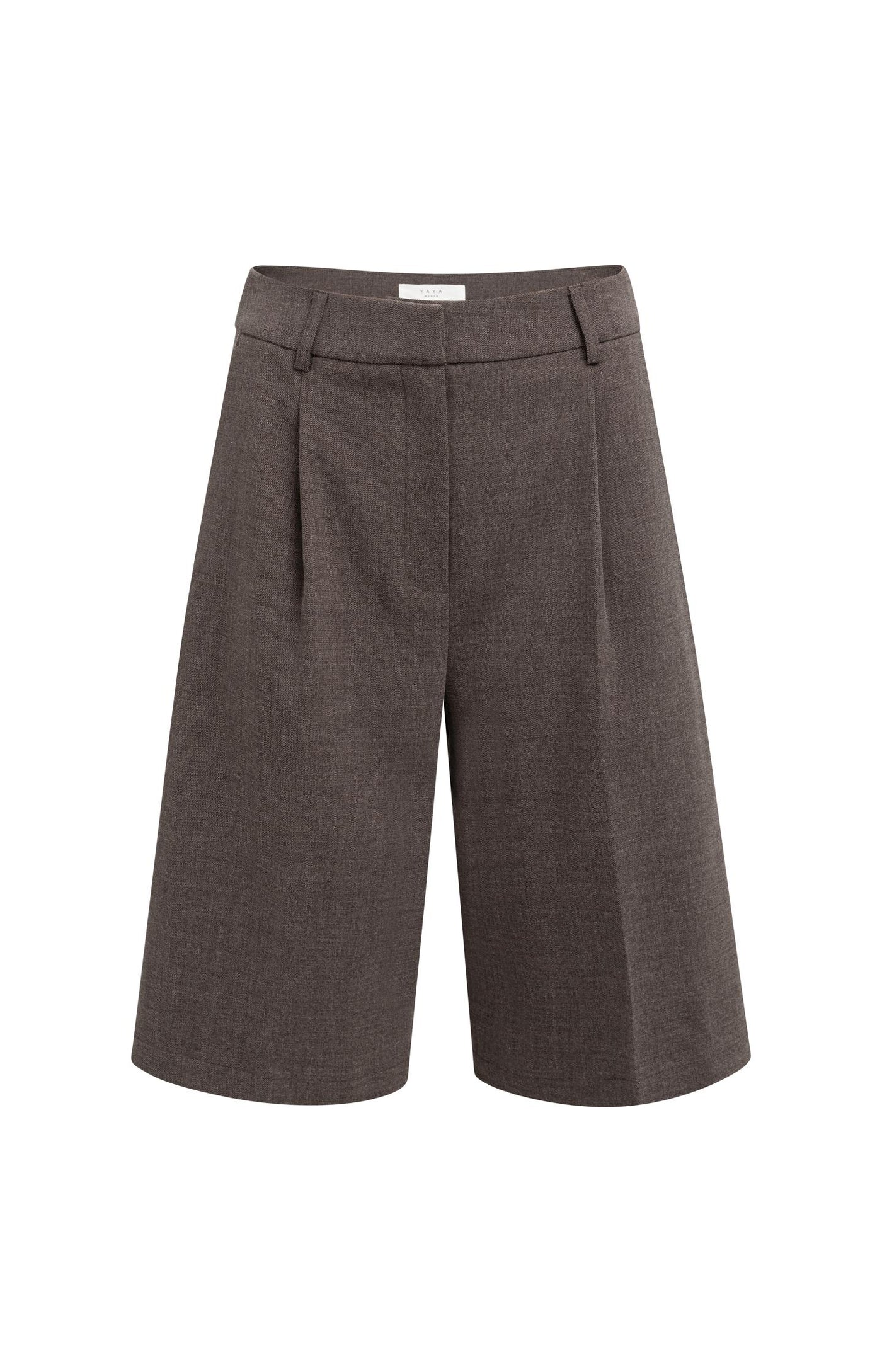 YAYA | Bermuda Shorts High Waist Pleats Delicioso Brown