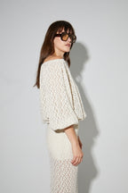 Imprevu | Giulia Flower Lace Blouse In Natural Color
