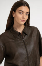 YAYA | Blouse Jacket Coated Finish Delicioso Brown