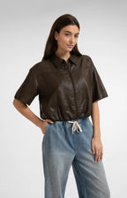 YAYA | Blouse Jacket Coated Finish Delicioso Brown