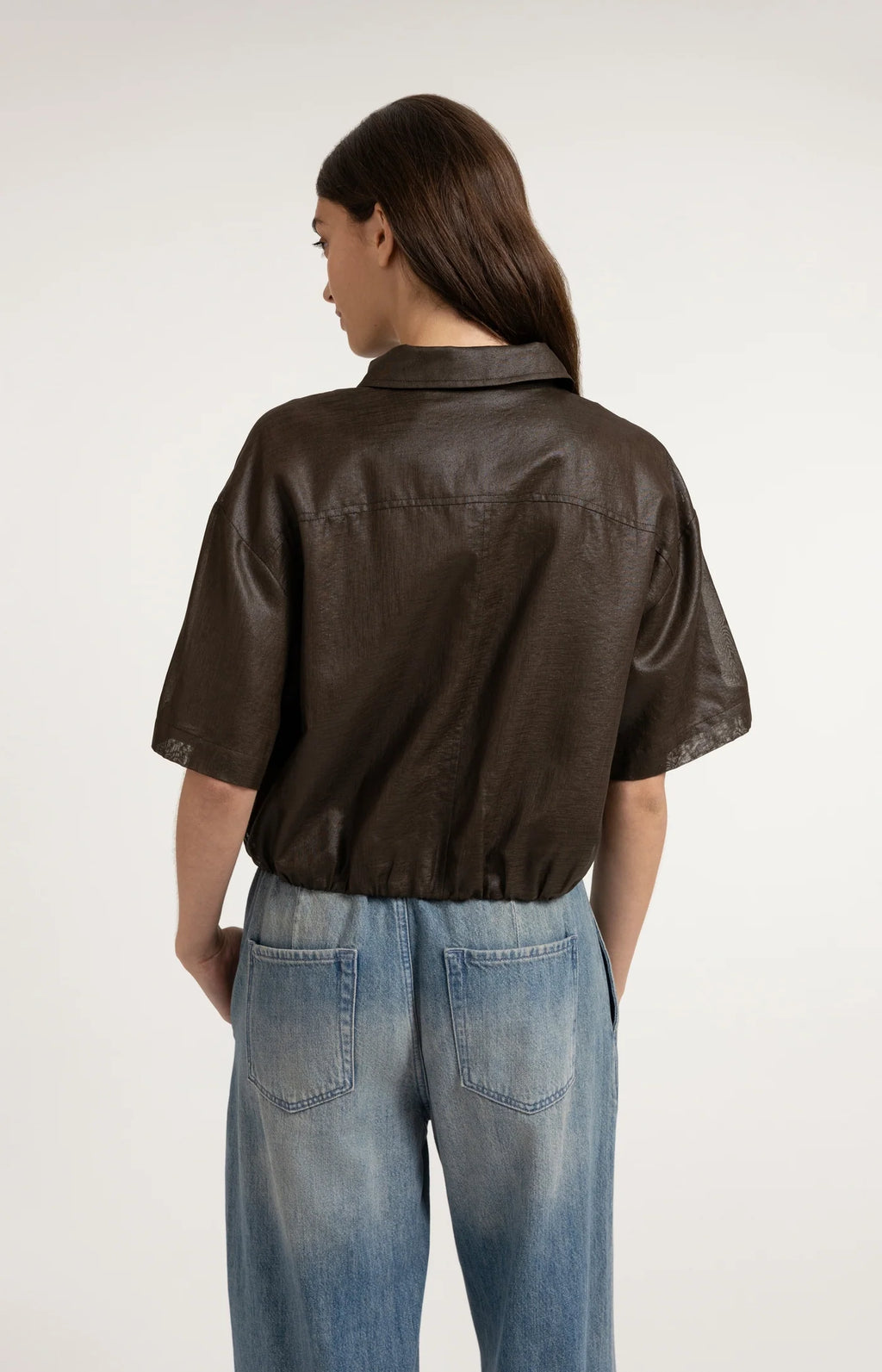 YAYA | Blouse Jacket Coated Finish Delicioso Brown