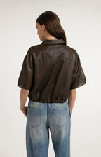 YAYA | Blouse Jacket Coated Finish Delicioso Brown