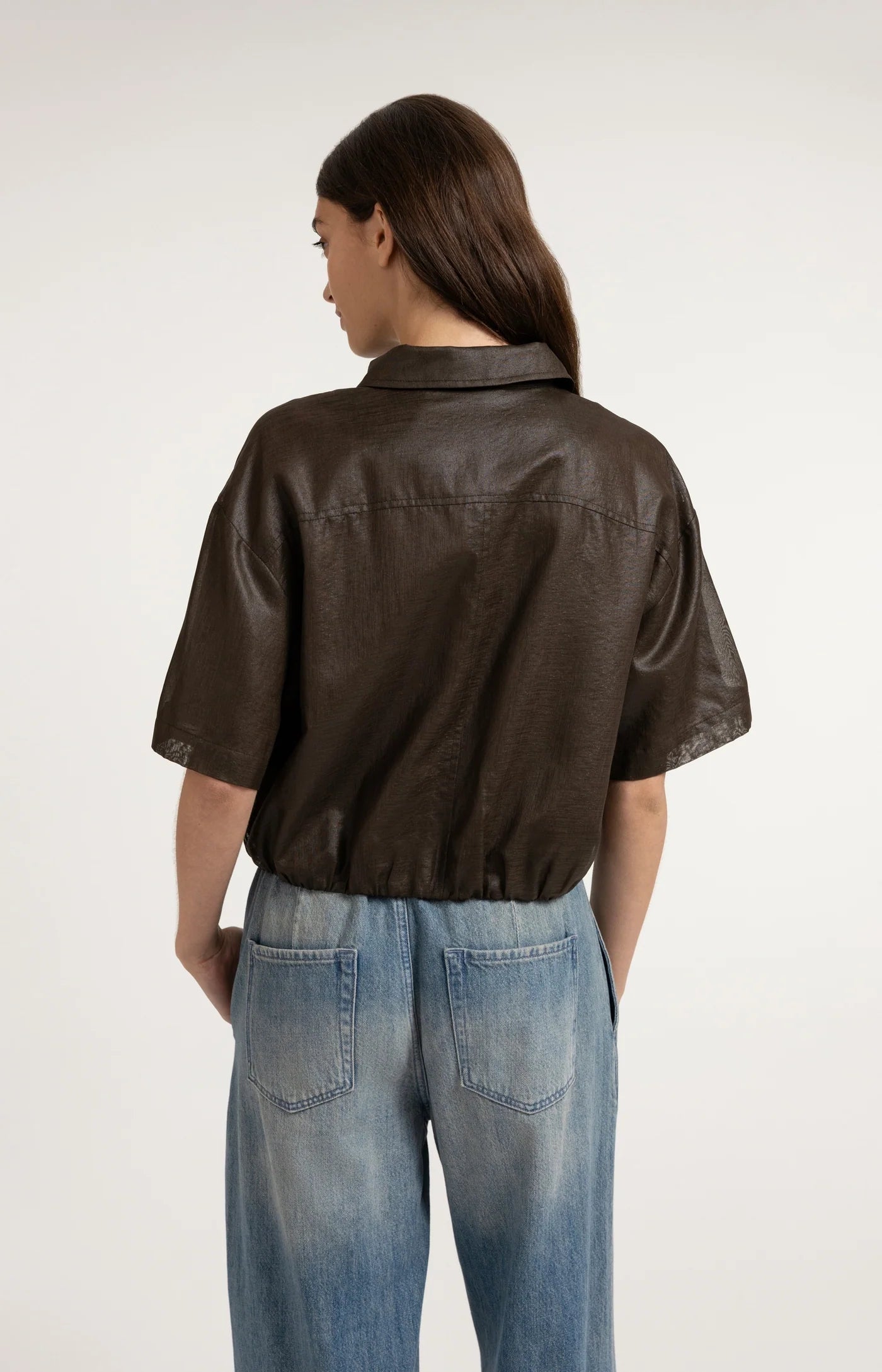 YAYA | Blouse Jacket Coated Finish Delicioso Brown