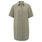 YAYA | Blouse jurk met korte mouwen, knoopjes en plooidetails -  01-601125-405