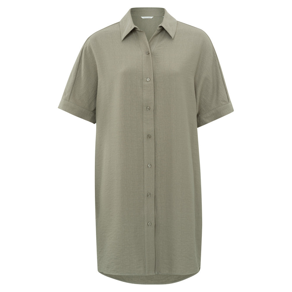 YAYA | Blouse jurk met korte mouwen, knoopjes en plooidetails -  01-601125-405