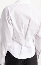 YAYA | Blouse With Waist Accent And Pleat Detail Pure White