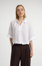 YAYA | Blouse With Wide Sleeves And Braided Details Pure White