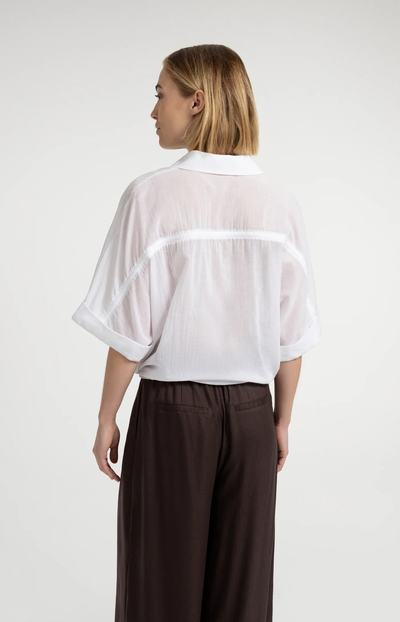 YAYA | Blouse With Wide Sleeves And Braided Details Pure White