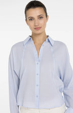 YAYA | Blouse Met Schuine Naden En Knoopdetails Light Blue