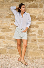 YAYA | Blouse Met Schuine Naden En Knoopdetails Light Blue