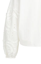 YAYA | Blouse Met Geborduurde Mouwen En Ronde Hals Snowfade White