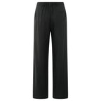 YAYA | Broek van linnenmix met wijde pijpen - washed black - 01-301196-505
