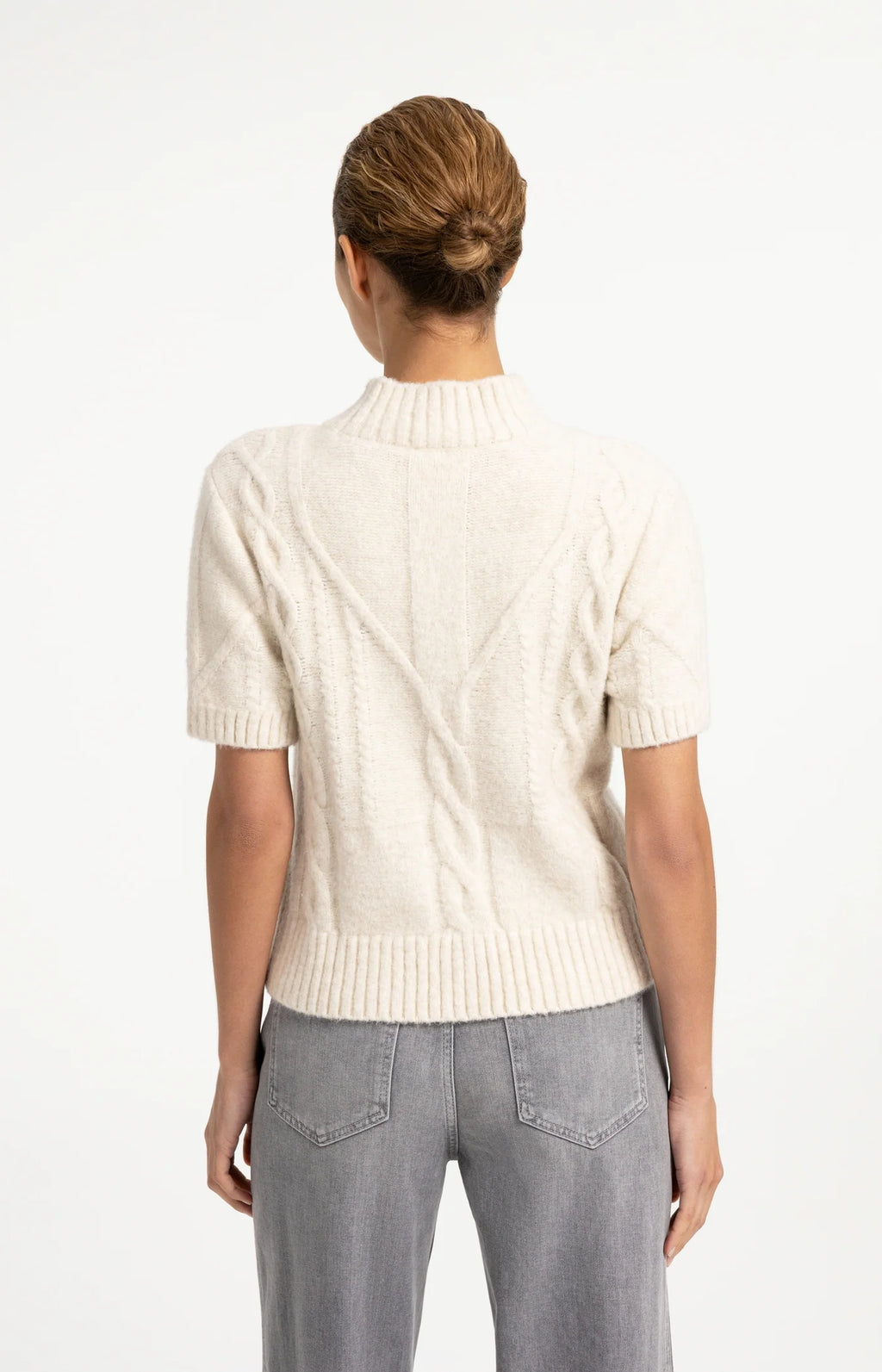 YAYA | Cable Knit Sweater Off White Melange