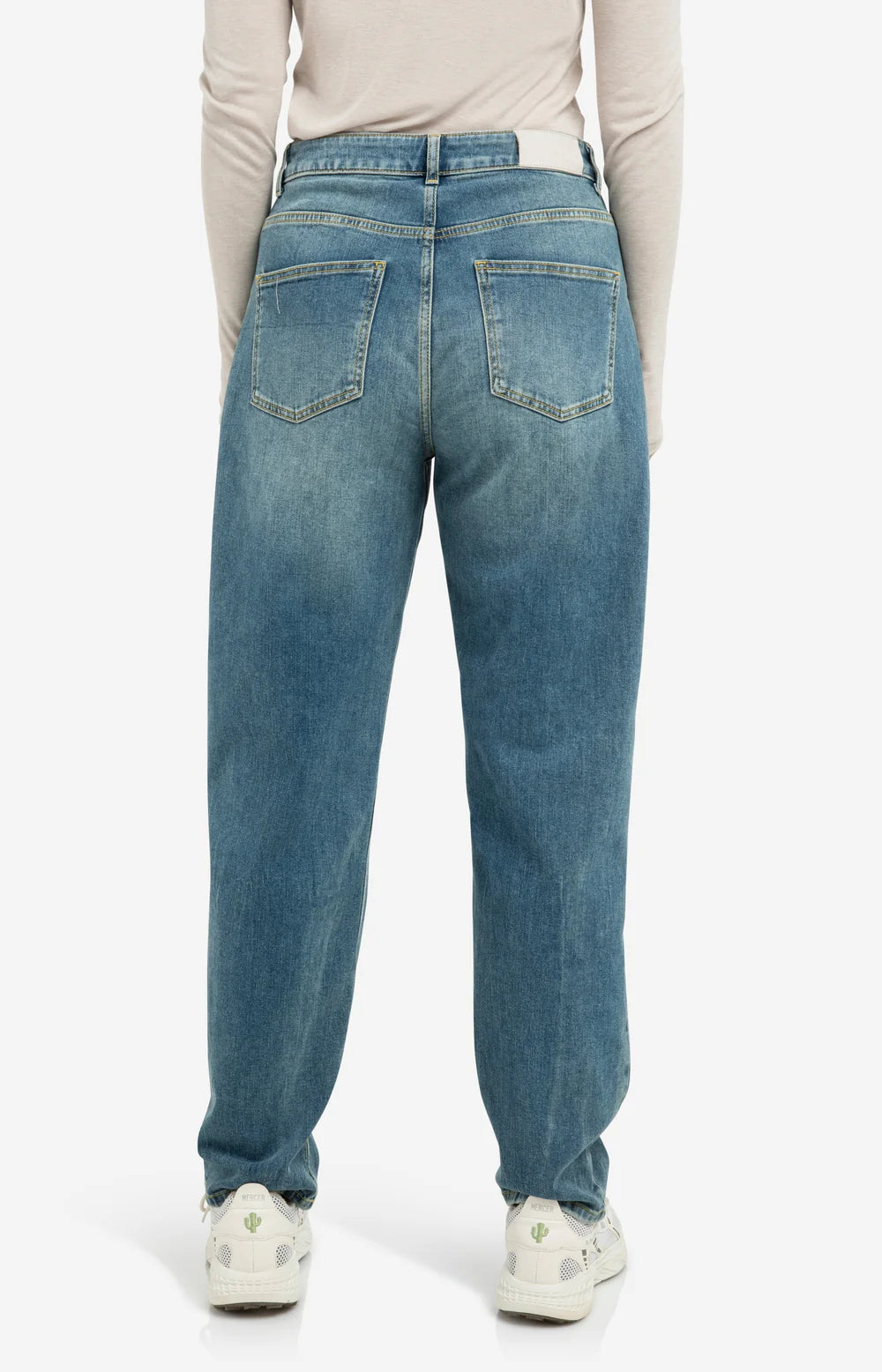 YAYA | Denim Cargobroek Met Laag Kruis En Wijde Pijpen Blue Denim