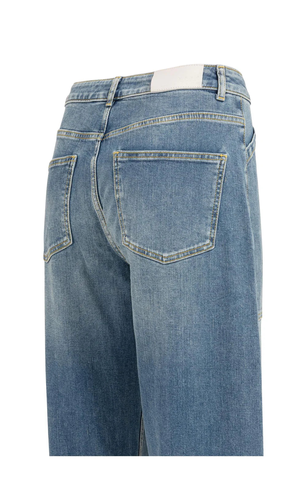 YAYA | Denim Cargobroek Met Laag Kruis En Wijde Pijpen Blue Denim
