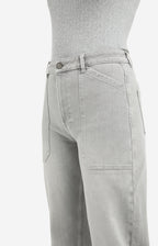 YAYA | Denim Cargobroek Met Laag Kruis En Wijde Pijpen Mid Grey Denim