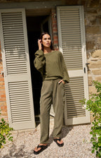YAYA | Cargobroek Met Rechte Pijpen En Plooien Army Green