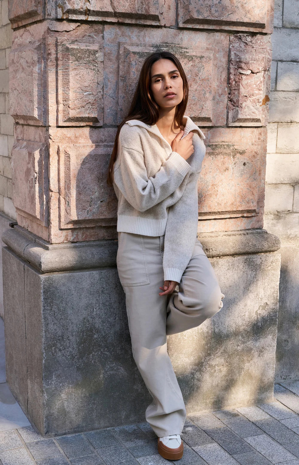 YAYA | Cargobroek Met Rechte Pijpen En Opgestikte Zakken