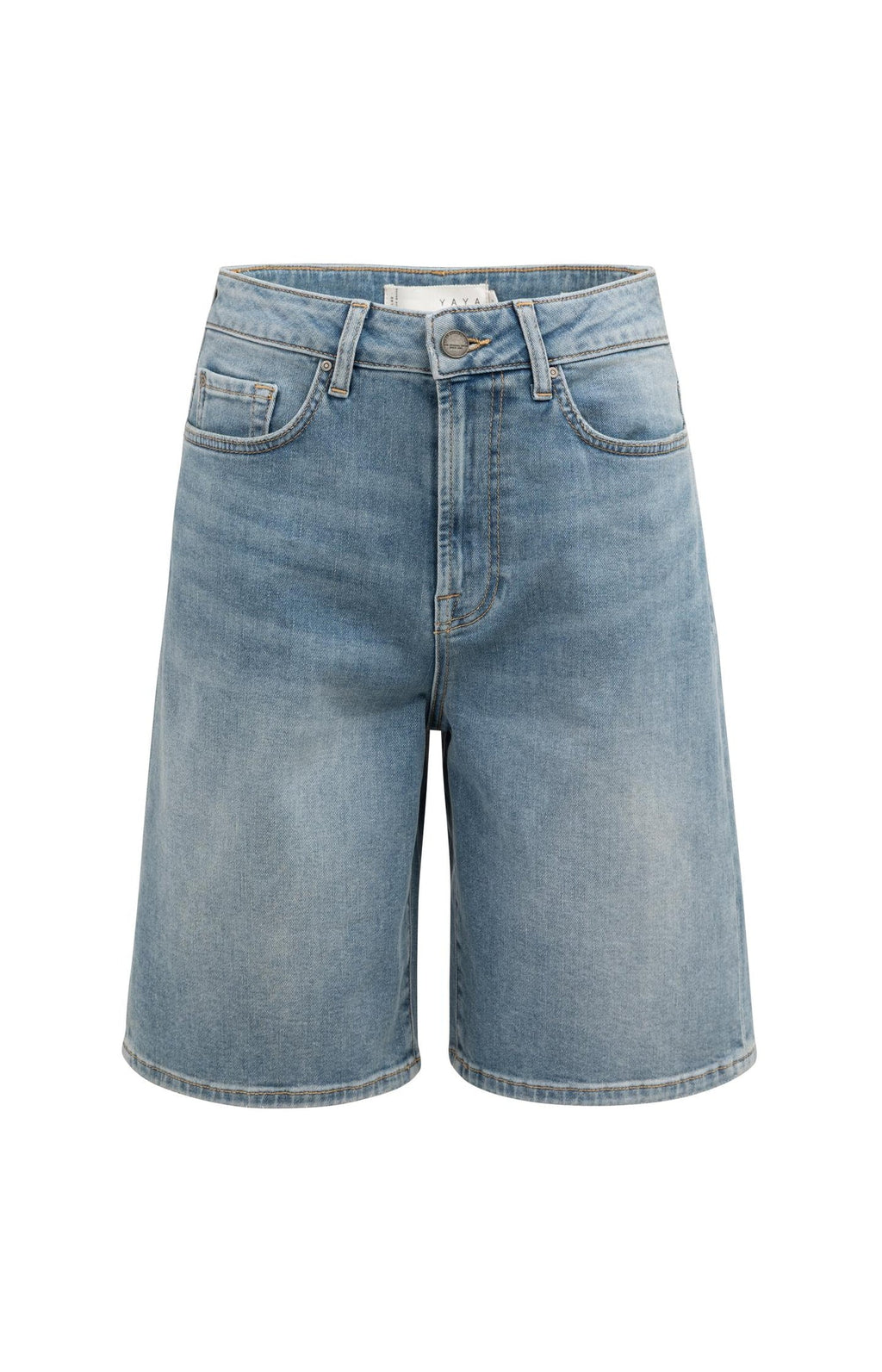 YAYA | Denim Bermuda Shorts Regular Fit Mid Blue Denim