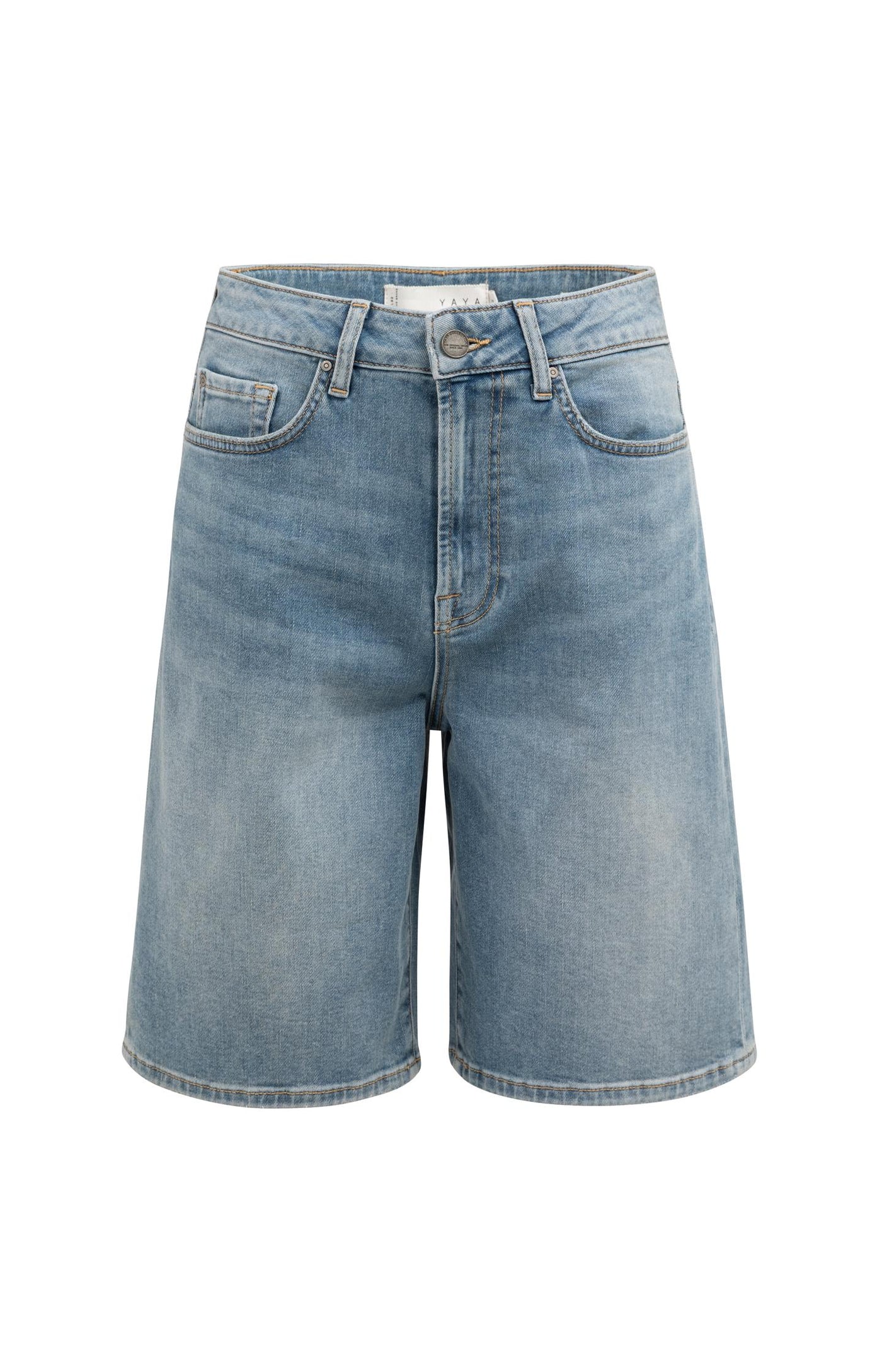 YAYA | Denim Bermuda Shorts Regular Fit Mid Blue Denim