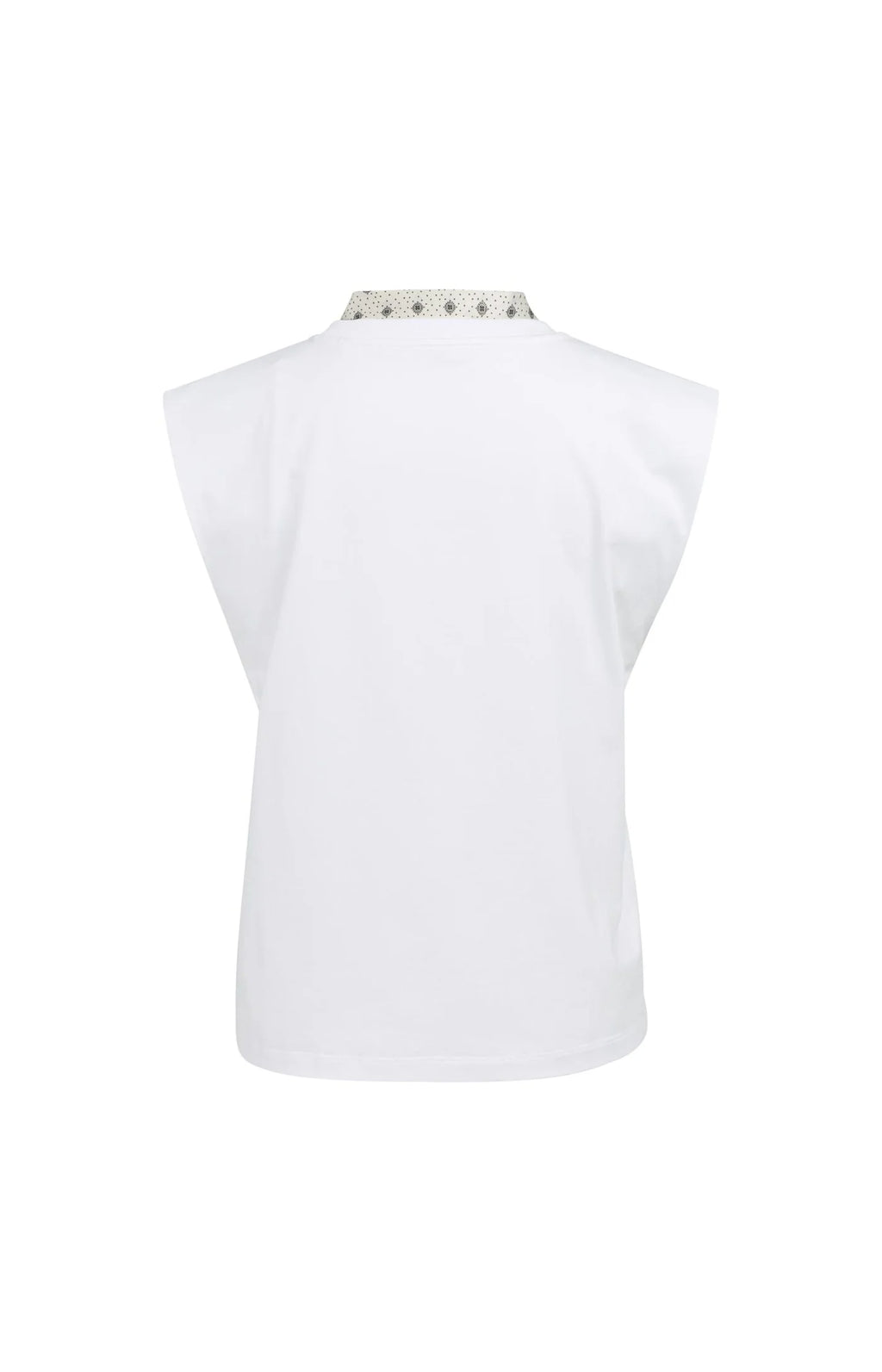 YAYA | Double Layer Sleeveless Top Scarf Slate Black Brown Dessin