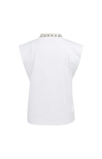 YAYA | Double Layer Sleeveless Top Scarf Slate Black Brown Dessin