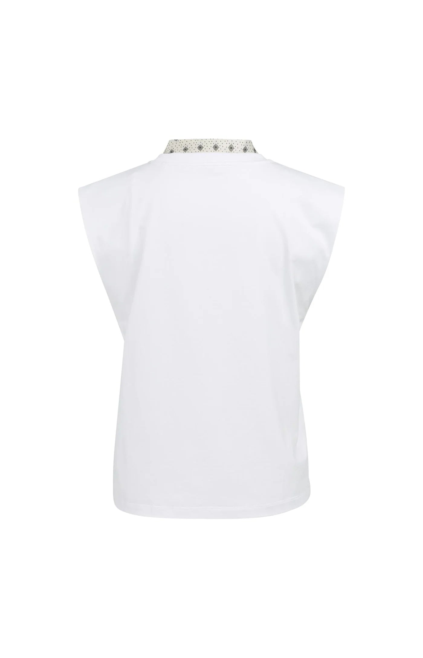 YAYA | Double Layer Sleeveless Top Scarf Slate Black Brown Dessin