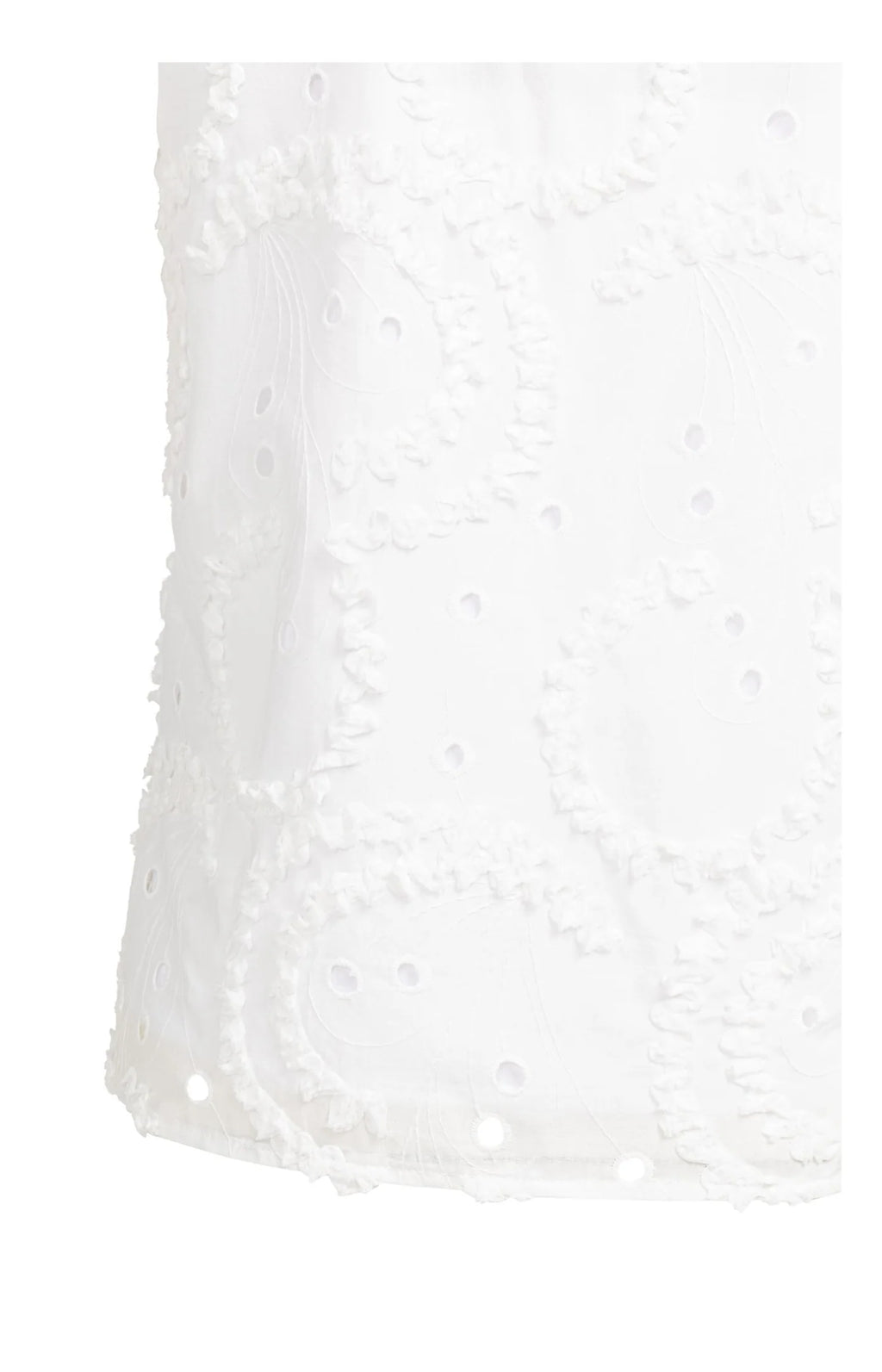 YAYA | Geborduurde Mouwloze Top Met Ronde Hals Snowfade White