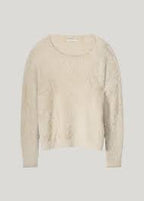 Summum Woman | boat neck sweater fake fur knit - ivory - 7s5880-8014