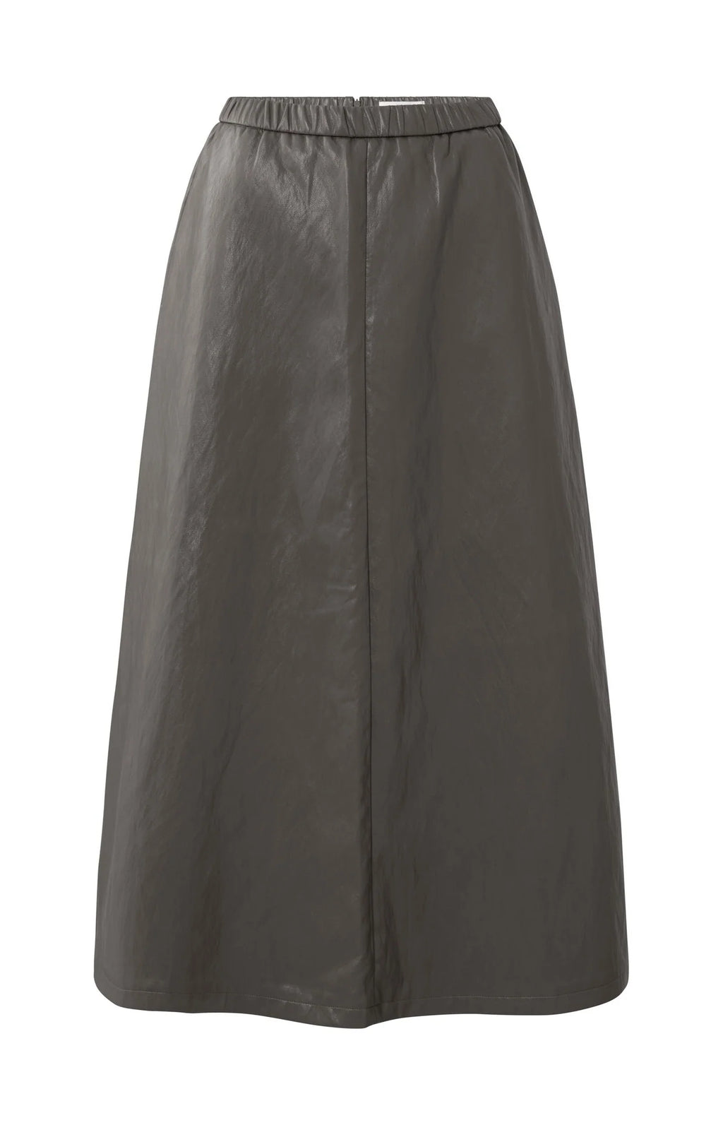YAYA | Faux Leather A-Line Skirt Dark Taupe Grey